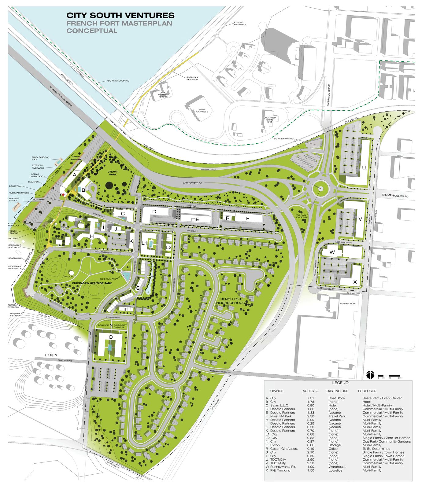 French Fort Redevelopment Plan, Memphis.